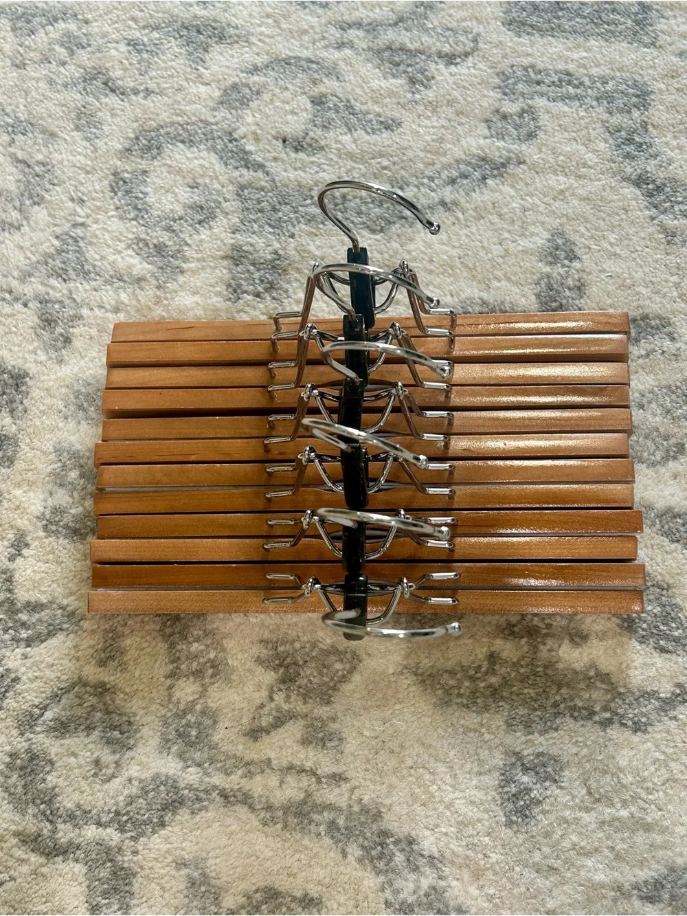 Vintage Inspired Wooden Pants Hangers Lot of 6 | Clamp Skirt Hangers